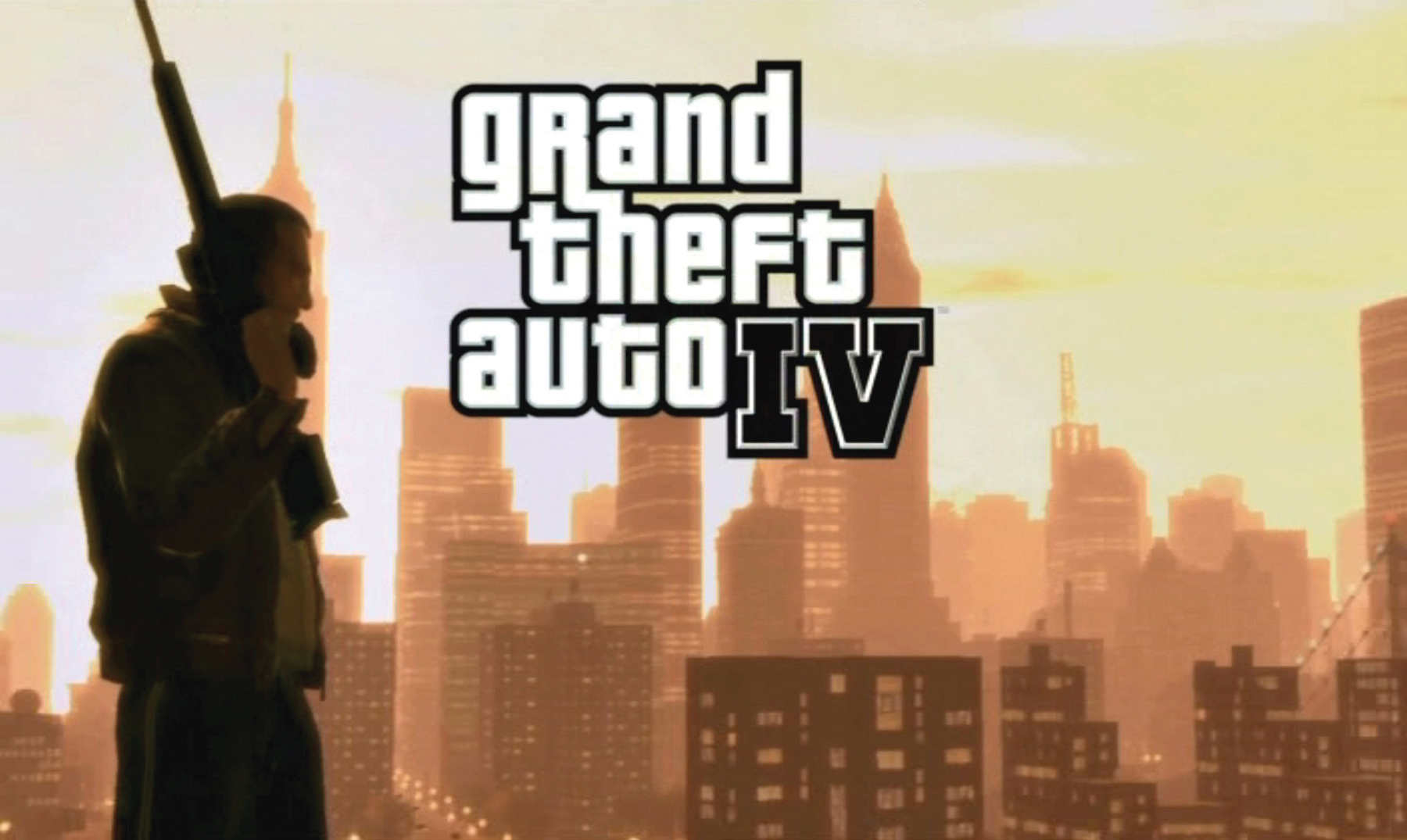 The image shows an advertisement for “Grand Theft Auto IV.”