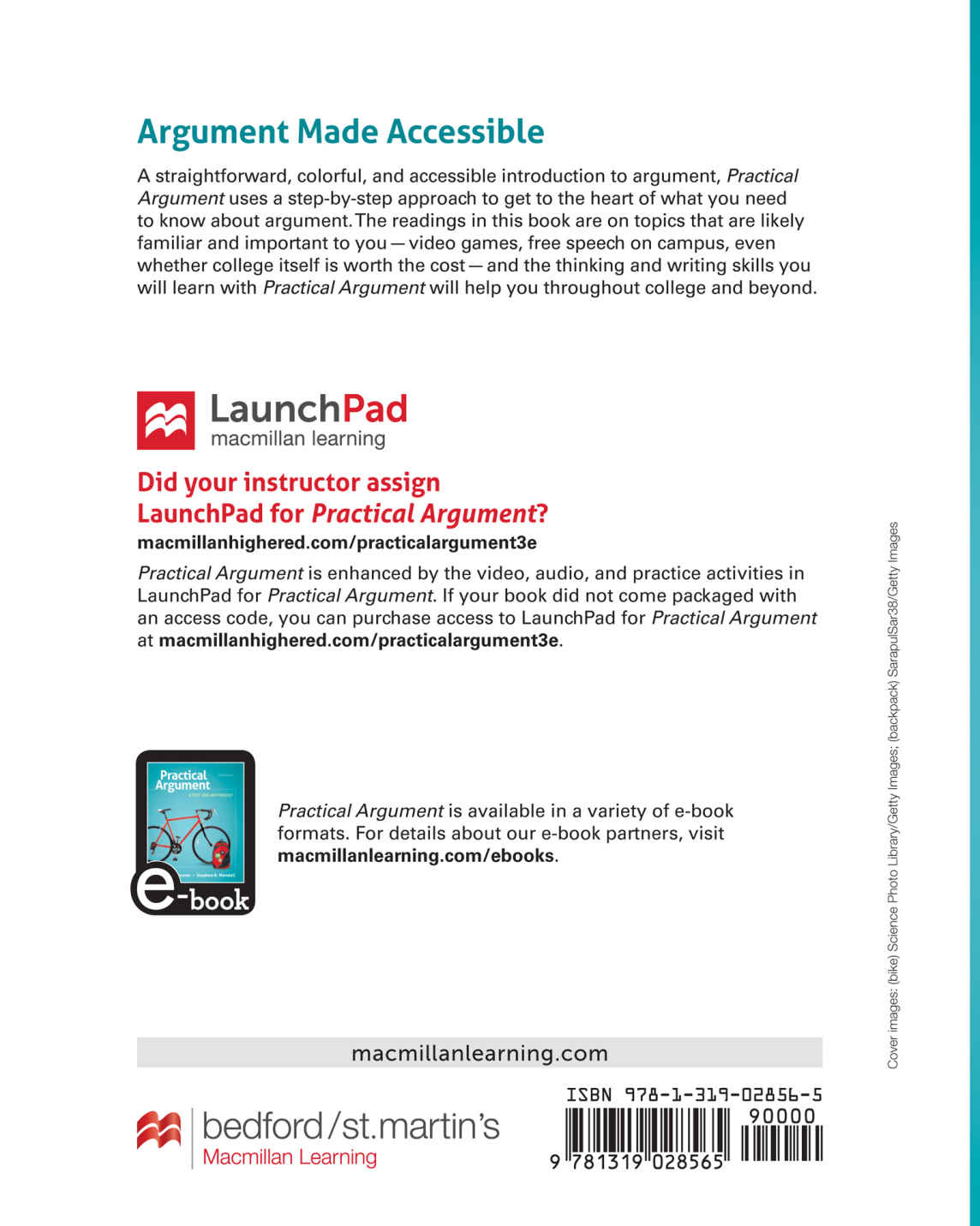 Back cover has description for argument made accessible, launch pad.